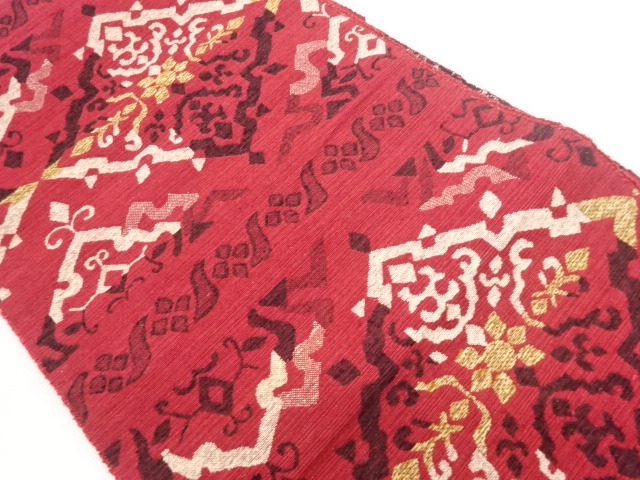 JAPANESE NAGOYA OBI / TSUMUGI / WOVEN ABSTRACT RHOMBUS
